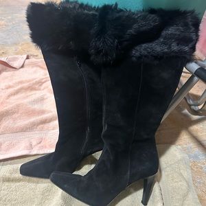 Leather boots with fur 7.5